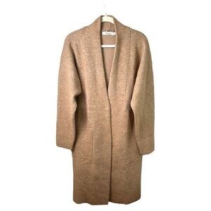 Prinbara Sweater Womens Medium Cardigan Open Draped Snap Closure Pockets Heavy